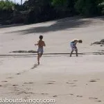 Playing on the beach at the Caño Island station